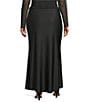 AFRM Plus Size Tegan Rhinestone Stud Jersey Pencil Maxi Skirt, Color:Noir - Image 2
