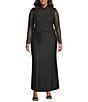 AFRM Plus Size Tegan Rhinestone Stud Jersey Pencil Maxi Skirt, Color:Noir - Image 3