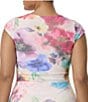 AFRM Plus Size Winona Watercolor Blossom Printed Square Neck Cap Sleeve Mesh Coordinating Tee - Image 2
