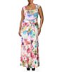 AFRM Plus Size Winona Watercolor Blossom Printed Square Neck Cap Sleeve Mesh Coordinating Tee - Image 4