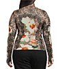 AFRM Plus Size Zadie Lace Floral Mix Print Mock Neck Long Sleeve Mesh Top - Image 2