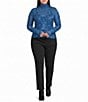 AFRM Plus Size Zadie Snake Printed Mock Neck Long Sleeve Mesh Top - Image 3
