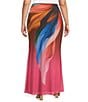 AFRM Plus Tegan Printed Mesh Coordinating Maxi Skirt, Color:Earthen Leaf Lotus - Image 2