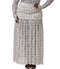 AFRM Plus Val Lace Plaid Ruched Mesh Pleated Coordinating Skirt,All Products : American Fashion Style Bags On Sale