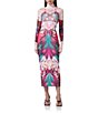 AFRM Shailene Feather Printed Turtleneck Long Sleeve Midi Dress,All Products : American Fashion Style Bags On Sale