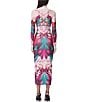 AFRM Shailene Feather Printed Turtleneck Long Sleeve Midi Dress, Color:Spring Feather - Image 2