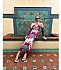AFRM Shailene Feather Printed Turtleneck Long Sleeve Midi Dress, Color:Spring Feather - Image 6