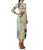 AFRM Shailene Floral Placed Print Turtleneck Long Sleeve Midi Dress, Color:Sunbeam Floral - Image 3
