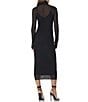 AFRM Shailene Turtleneck Long Sleeve Mesh Midi Dress, Color:Noir - Image 2