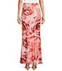 AFRM Tegan Floral Print Mesh Coordinating Maxi Skirt, Color:Peach Roses - Image 2