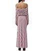 AFRM Thelma Dot Print Off-The-Shoulder Long Sleeve Mesh Maxi Dress, Color:Rose Dot - Image 2