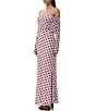 AFRM Thelma Dot Print Off-The-Shoulder Long Sleeve Mesh Maxi Dress, Color:Rose Dot - Image 4