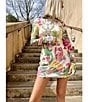 Color:Roman Mix - Image 5 - Tulah Floral Print Mesh Crew Neck Long Sleeve Mini Dress