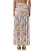 AFRM Val Floral Print Ruched Mesh Pleated Skirt, Color:Fog Filed - Image 2