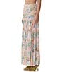AFRM Val Floral Print Ruched Mesh Pleated Skirt, Color:Fog Filed - Image 3