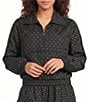 AFRM Virgo Dot Print Half Zip Mock Neck Long Sleeve Coordinating Pullover - Image 1