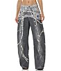 AFRM Walker Jewel Printed High Rise Barrel Leg Denim Pants - Image 1