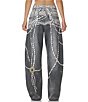 AFRM Walker Jewel Printed High Rise Barrel Leg Denim Pants - Image 2