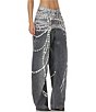AFRM Walker Jewel Printed High Rise Barrel Leg Denim Pants - Image 3