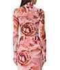 AFRM Zadie Coordinating Floral Print Mock Neck Long Sleeve Top, Color:Peach Roses - Image 2