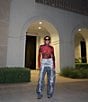 AFRM Zadie Holiday Rose Printed Mock Neck Long Sleeve Mesh Top - Image 5