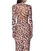 AFRM Zadie Leopard Printed Turtleneck Long Sleeve Coordinating Mesh Top - Image 2