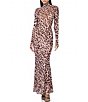 AFRM Zadie Leopard Printed Turtleneck Long Sleeve Coordinating Mesh Top - Image 4