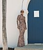 AFRM Zadie Leopard Printed Turtleneck Long Sleeve Coordinating Mesh Top - Image 5
