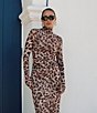 AFRM Zadie Leopard Printed Turtleneck Long Sleeve Coordinating Mesh Top - Image 6