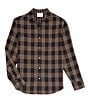 Color:Brown - Image 1 - Age Of Wisdom Reversible Gingham Long Sleeve Woven Shirt