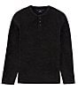 Color:Black - Image 1 - Age Of Wisdom Stretch Long Sleeve Henley Shirt