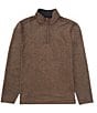 Color:Brown - Image 1 - Age Of Wisdom Stretch Reversible Quarter-Zip Pullover