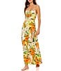 Agua Bendita Arista Floral Knit Print Square Neck Sleeveless Tie Back Maxi Dress, Color:Multi - Image 1