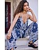 Agua Bendita Coordinating Harmony Scarf Print Halter V-Neck Sleeveless Tie Front Top, Color:Multi - Image 6