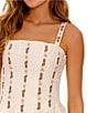Agua Bendita Emerald Embroidered Square Neck Sleeveless Maxi Dress, Color:Multi - Image 4