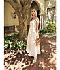 Agua Bendita Emerald Embroidered Square Neck Sleeveless Maxi Dress, Color:Multi - Image 6