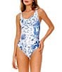 Agua Bendita Koraline Tales Reversible Tank One Piece Swimsuit, Color:Multi - Image 1