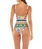 Color:Multi - Image 3 - Koraline Tile Placement Print Scoop Neck One Piece Swimsuit