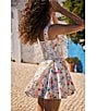 Agua Bendita Kristen Floral Print Square Neck Sleeveless Mini Dress, Color:Multi - Image 5