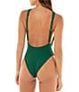 Color:Green - Image 2 - Minnie Dreamin Cross Front Cut-Out One Piece Swimsuit