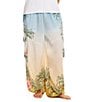 Agua Bendita Oriana Ventura Tropical Palm Tree Print Elastic Waist Cargo Pants, Color:Multi - Image 1