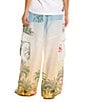 Agua Bendita Oriana Ventura Tropical Palm Tree Print Elastic Waist Cargo Pants, Color:Multi - Image 2