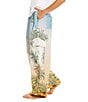 Agua Bendita Oriana Ventura Tropical Palm Tree Print Elastic Waist Cargo Pants, Color:Multi - Image 3