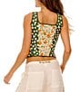 Agua Bendita Sinclair Floral Print Square Neck Sleeveless Peplum Top, Color:Multi - Image 2