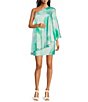 Color:Jade - Image 1 - One Shoulder Long Sleeve Tie Dye Popover Mini Dress