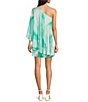 Color:Jade - Image 2 - One Shoulder Long Sleeve Tie Dye Popover Mini Dress