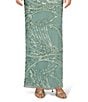 Aidan Mattox Beaded Mesh Short Sleeve Column Long Gown, Color:Greenslate - Image 4