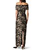 Aidan Mattox Draped Floral Jacquard Strapless Long Dress - Image 2