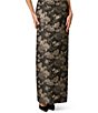 Aidan Mattox Draped Floral Jacquard Strapless Long Dress - Image 4