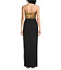 Aidan Mattox Feather Bodice Knit Crepe Column Gown - Image 2